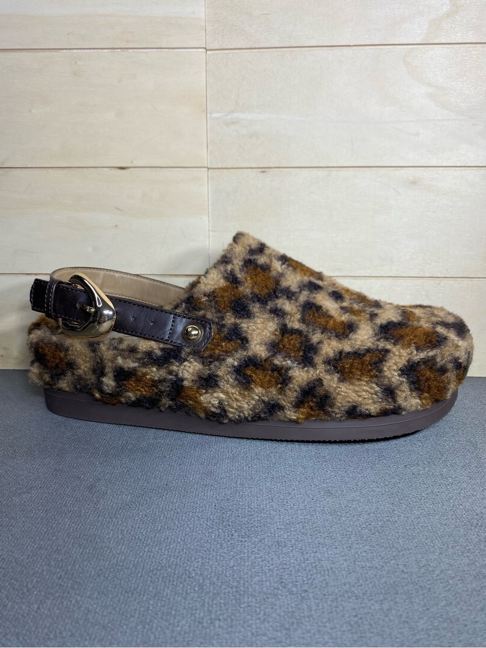 Dolce Vita Avalon Clogs Leopard Print Women's Size 7 Shoes Faux Shearling Mules